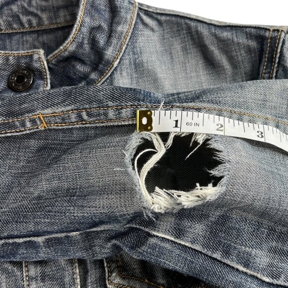 Vintage Y2K Gap Denim Jean Jacket Thrashed Distressed Grunge Size Small - Picture 11 of 16